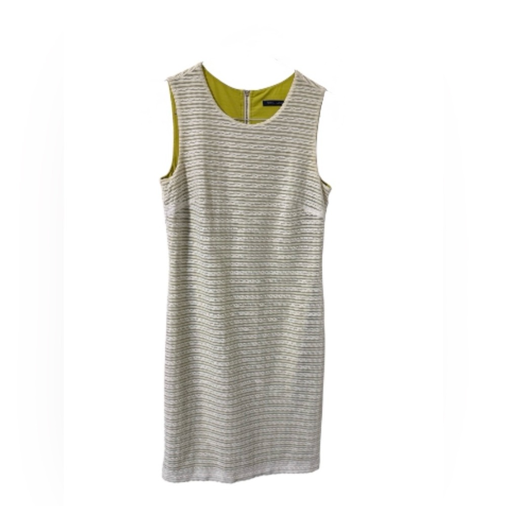Tommy Hillfiger White and Lime Sleeveless Dress